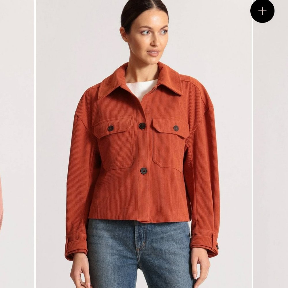 NWT Avec Les Filles Women's Rust Relaxed Corduroy  Shacket, Size M‎
